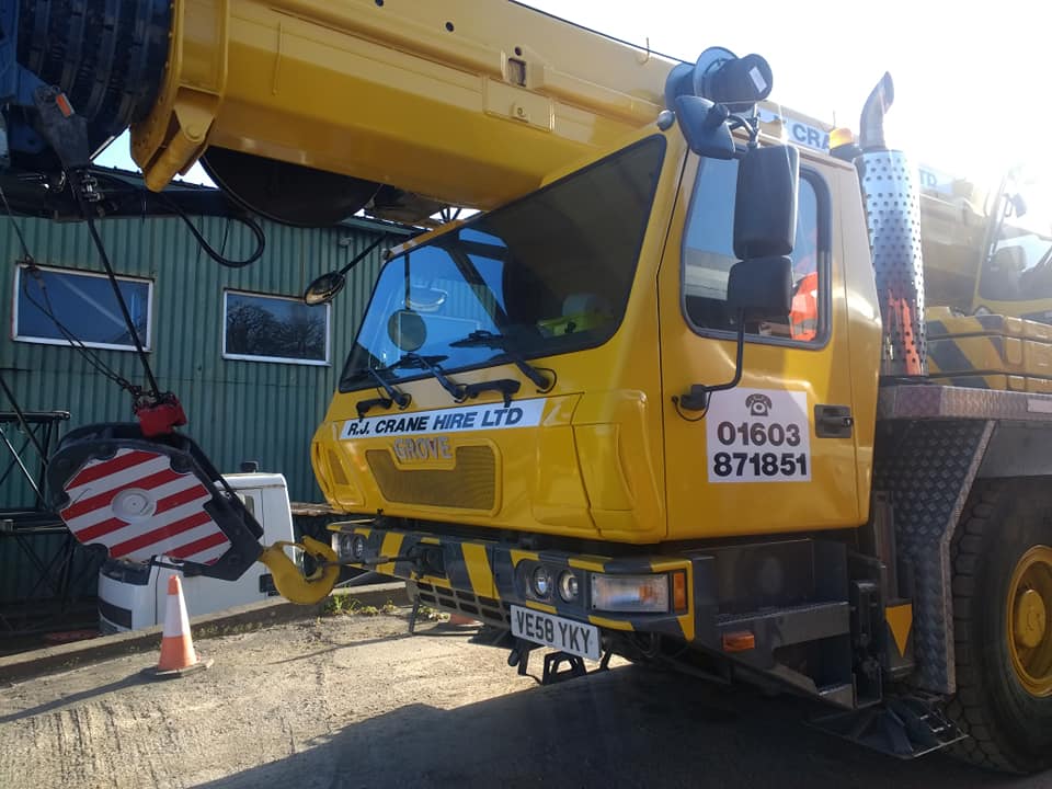 New Grove GMK3055 crane in RJ Crane Hire livery